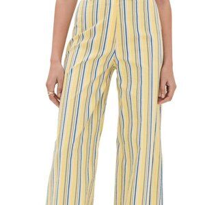 Striped Wide-Leg Trousers - Yellow Stripe